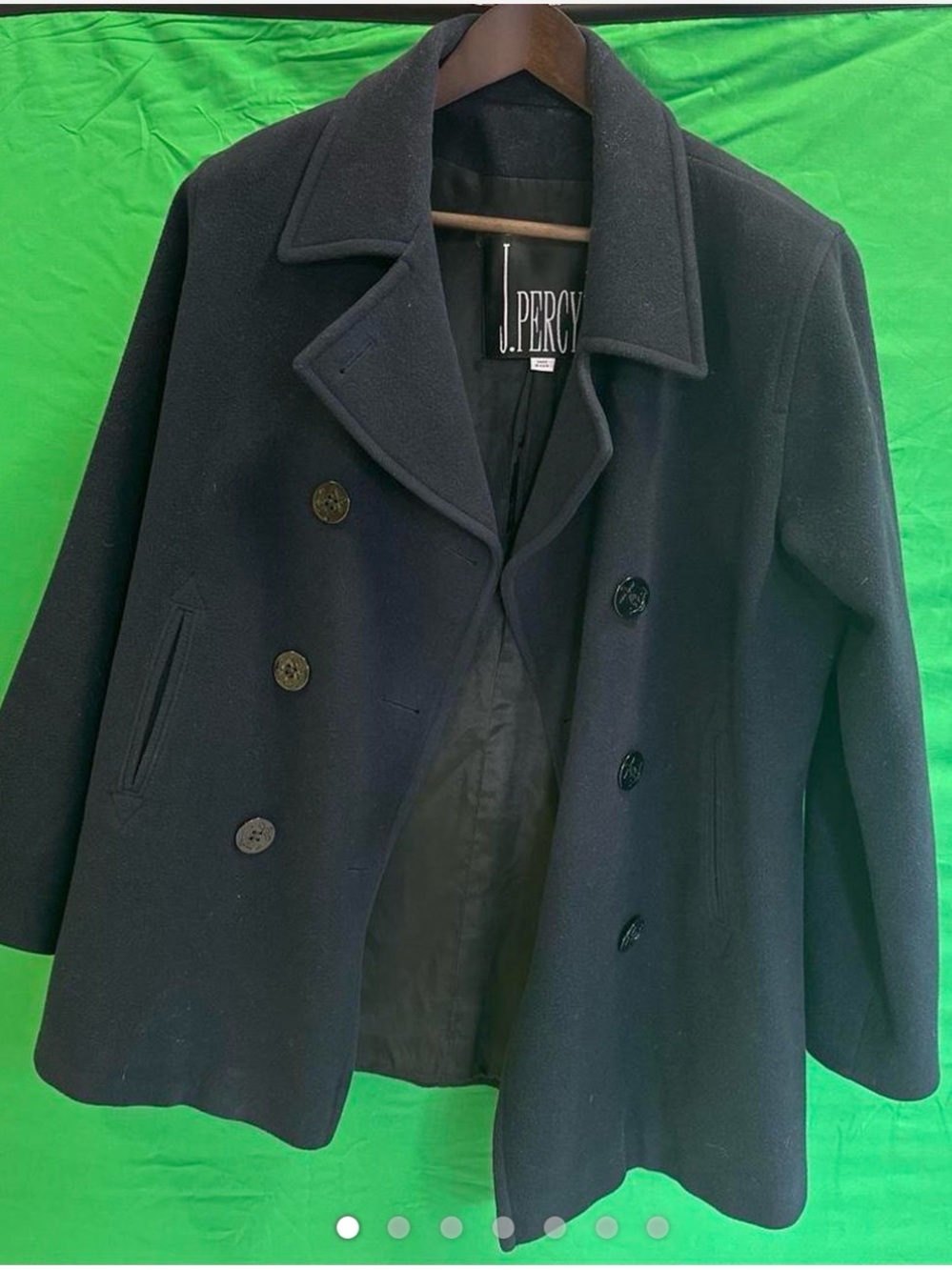 Women's Double-Breasted Black Peacoat